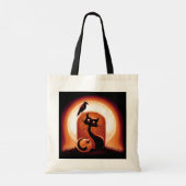 Derpy Halloween Cat van een Tombstone Tote Bag (Achterkant)