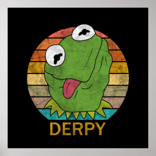 Derpy Kermit de kikker Poster