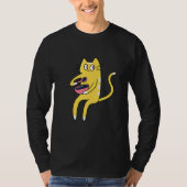 Derpy Kitty Yellow and White Cat Eating Cereal T-shirt (Voorkant)