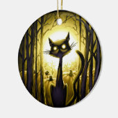 Derpy Little Halloween Cat in a Pumpkin Patch Keramisch Ornament (Links)