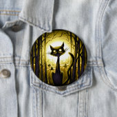 Derpy Little Halloween Cat in a Pumpkin Patch Ronde Button 4,0 Cm (In situ)