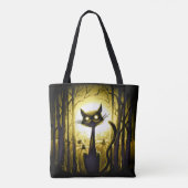Derpy Little Halloween Cat in a Pumpkin Patch Tote Bag (Achterkant)