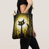 Derpy Little Halloween Cat in a Pumpkin Patch Tote Bag (Dichtbij)