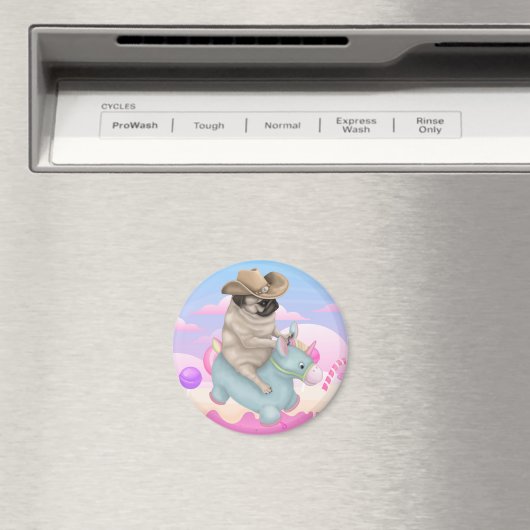 Derpy Pug Magnet (Insitu (Vaatwasser))