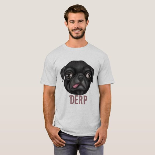 Derpy Pug T-shirt (Voorkant volledig)