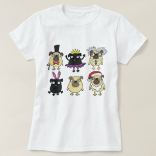 Derpy pugs in kostuums t-shirt