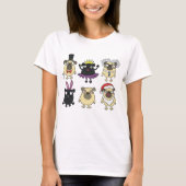 Derpy pugs in kostuums t-shirt (Voorkant)