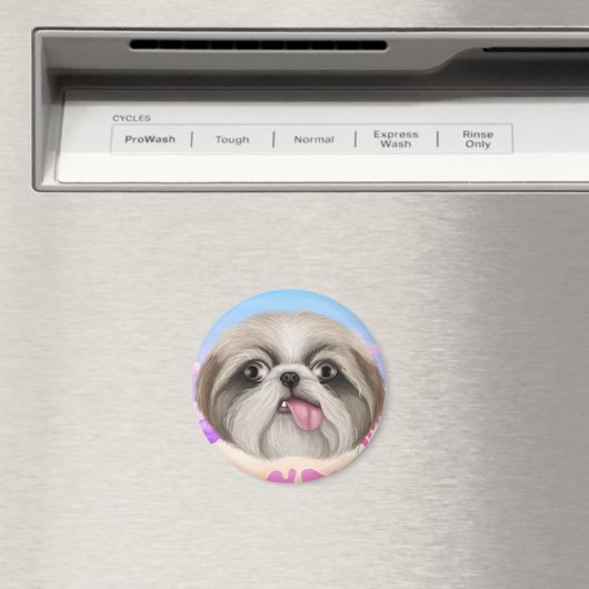 Derpy Shih Tzu Magneet (Insitu (Vaatwasser))