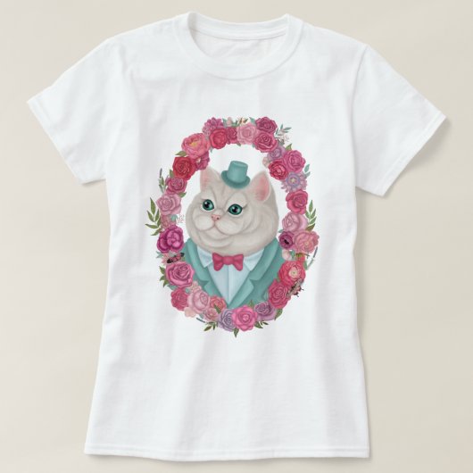 Derpy White Cat in Top Hat (Design voorkant)