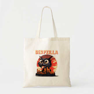 Derpzilla Funny Derpy Giant Cat Kitten City Tote Bag