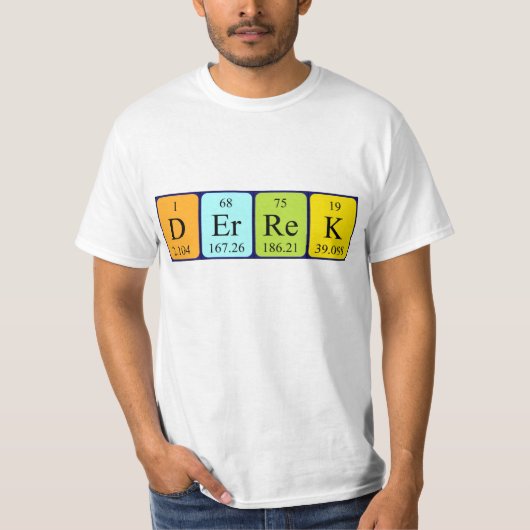 Derrek periodiek table name shirt (Voorkant)