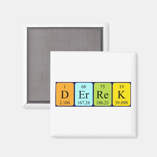 Derrek periodieke table name magnet (Voorkant / Achterkant)