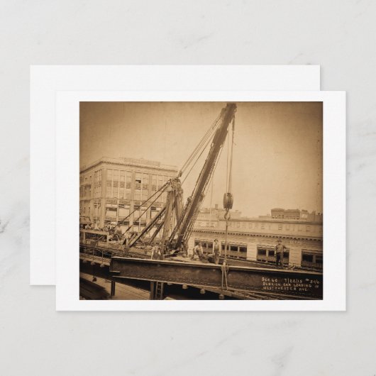 Derrick Car Loading Westchester Avenue Bronx NYC Briefkaart (Voorkant / Achterkant)