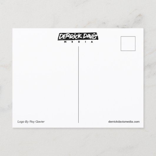 Derrick Davis Media (Zwarte Logo) - Briefkaart (Achterkant)