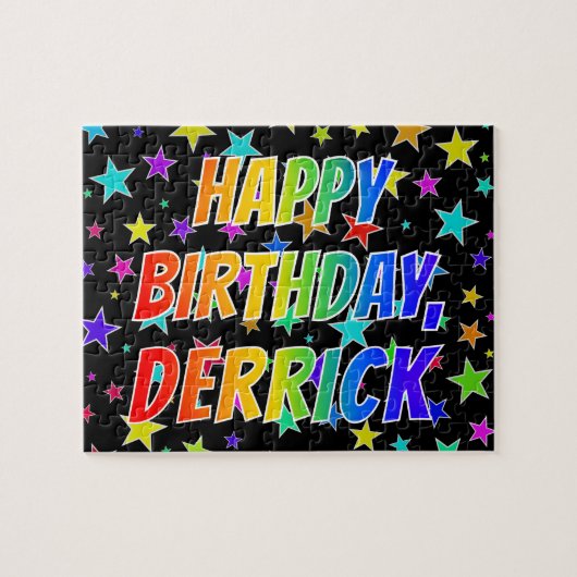"DERRICK" First Name, Fun "HAPPY BIRTHDAY" Legpuzzel (Horizontaal)