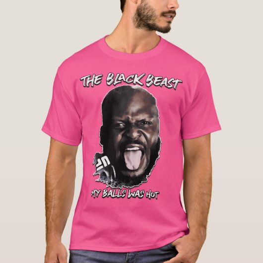 Derrick Lewis Het zwarte beest Mijn ballen waren h T-shirt (Voorkant)