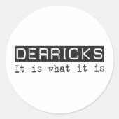 Derricks is het ronde sticker (Voorkant)