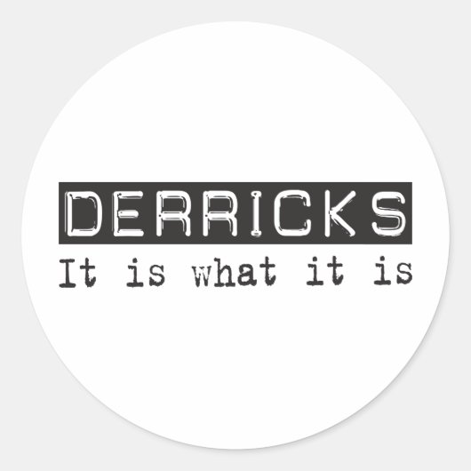 Derricks is het ronde sticker (Voorkant)