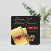 Derrick's Vegas Casino Night 50e verpartij Kaart (Staand voorkant)