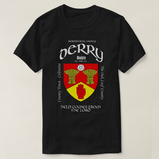 Derry Ireland Crest Wapen van Ierland T-shirt (Design voorkant)