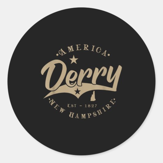 Derry _ New Hampshire Ronde Sticker (Voorkant)