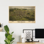 Derry Pennsylvania 1900 Antiek Panorama Poster (Thuiskantoor)