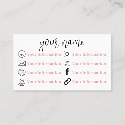 Derset Cactus + Flowers Boho Visitekaartje (Achterkant)