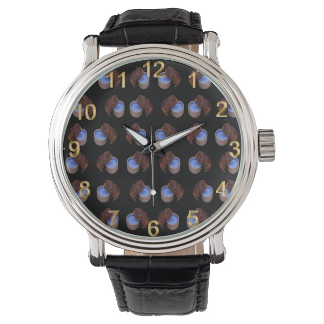 Dersty Brown Guinee-Varkenspatroon Horloge (Voorkant)