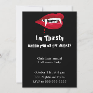 Dersty Vampire Halloween Party Invitation Kaart