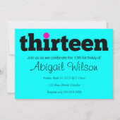 Dertien- 13e verjaardag van de uitnodiging (Voorkant)