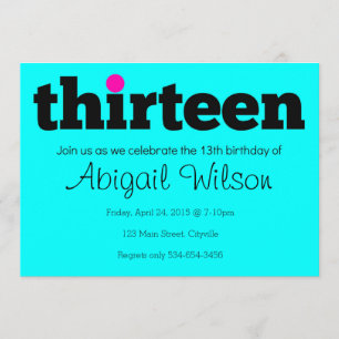 Dertien- 13e verjaardag van de uitnodiging