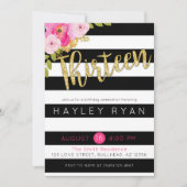 Dertien 13e verjaardag zwarte streep kaart (Voorkant)