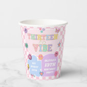 Dertien A Vibe Preppy Patch 13e verjaardagsfeestje Papieren Bekers (Voorkant)