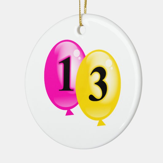 Dertien ballonnen keramisch ornament (Links)