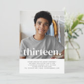 Dertien foto-avenduitnodiging kaart (Staand voorkant)