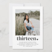 Dertien hart - vierkant foto - uitnodiging op zate (Voorkant)