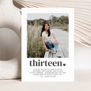 Dertien hart - vierkant foto - uitnodiging op zate