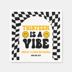 Dertien Is Een Vibe Retro 13e Verjaardagsfeestje Servet