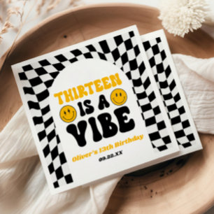 Dertien Is Een Vibe Retro 13e Verjaardagsfeestje Servet
