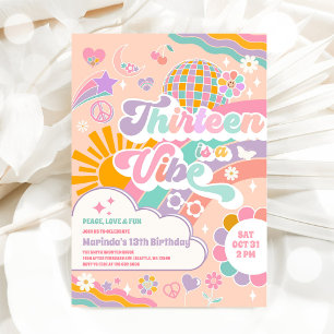 Dertien Is Een Vibe Zon Regenboog Disco 13e Verjaa Kaart