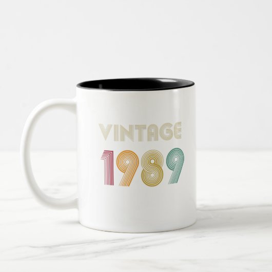 dertien jaar 30th Birthday Gift 1989 Tweekleurige Koffiemok (Links)