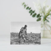 Dertien jaar oud Georgisch veld ploegen Briefkaart (Staand voorkant)