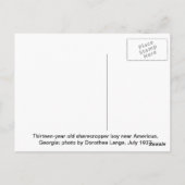 Dertien jaar oud Georgisch veld ploegen Briefkaart (Achterkant)