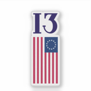Dertien koloniën Betsy Ross-vlag Sticker