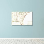 Dertien kolonies  Map (1776) Canvas Afdruk (Insitu (Houten vloer))