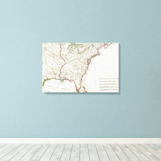 Dertien kolonies  Map (1776) Canvas Afdruk (Insitu (Houten vloer))