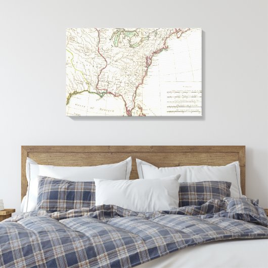 Dertien kolonies  Map (1776) Canvas Afdruk (Insitu (Slaapkamer))