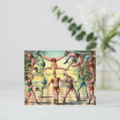 Dertien Mannen doen acrobatiek Briefkaart (Staand voorkant)