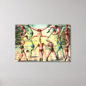 Dertien Mannen doen acrobatiek Canvas Afdruk (Voorkant)