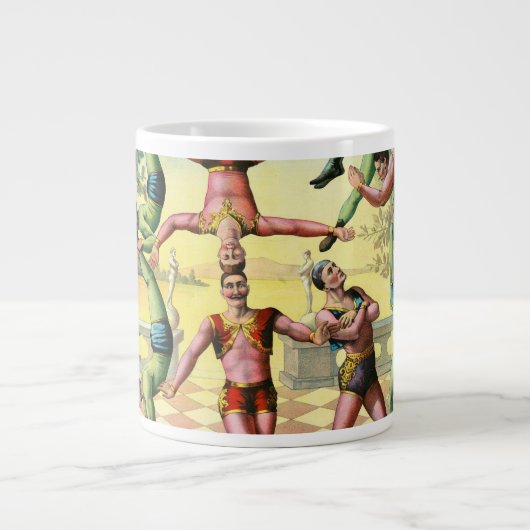 Dertien Mannen doen acrobatiek Grote Koffiekop (Voorkant)